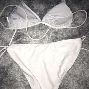 White two piece bathing suit